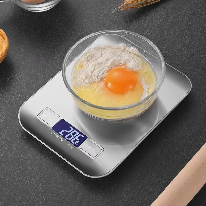 Digitale Keukenweegschaal 5kg/1g - Roestvrij Staal met LCD Display