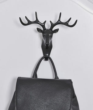 Decoratieve Wandhaak Hertengewei - Vintage Hanger voor Jassen, Sjaals & Sleutels