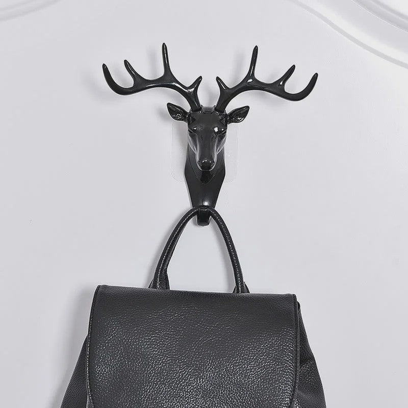 Decoratieve Wandhaak Hertengewei - Vintage Hanger voor Jassen, Sjaals & Sleutels