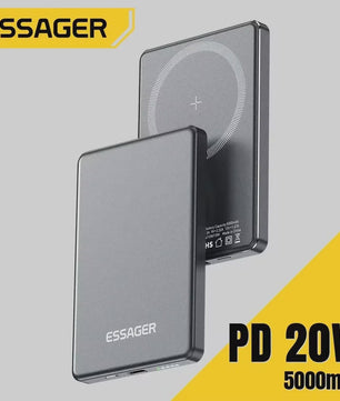 Essager Magnetische Powerbank 5000mAh 20W - Draadloos Snel Opladen voor iPhone (Magsafe)