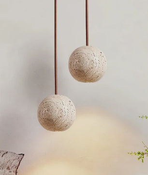 SediaXL LED Hanglamp Travertin Geel Rond - Scandinavisch Design voor Slaapkamer & Nachtkastje