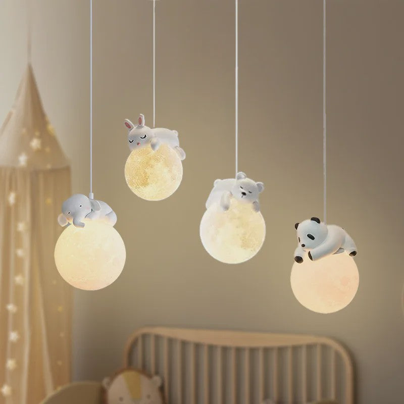 Creatieve LED Hanglamp met Cartoon Dieren - Slaapkamer & Kinderkamer Decoratie