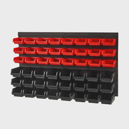 48-delige Wandmontage Opbergbakjes Set - Grote Gereedschapsorganizer voor Garage & Werkplaats