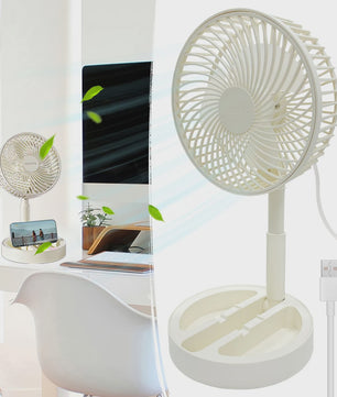 Draagbare USB Ventilator - Opvouwbaar & Verstelbaar voor Bureau en Buiten