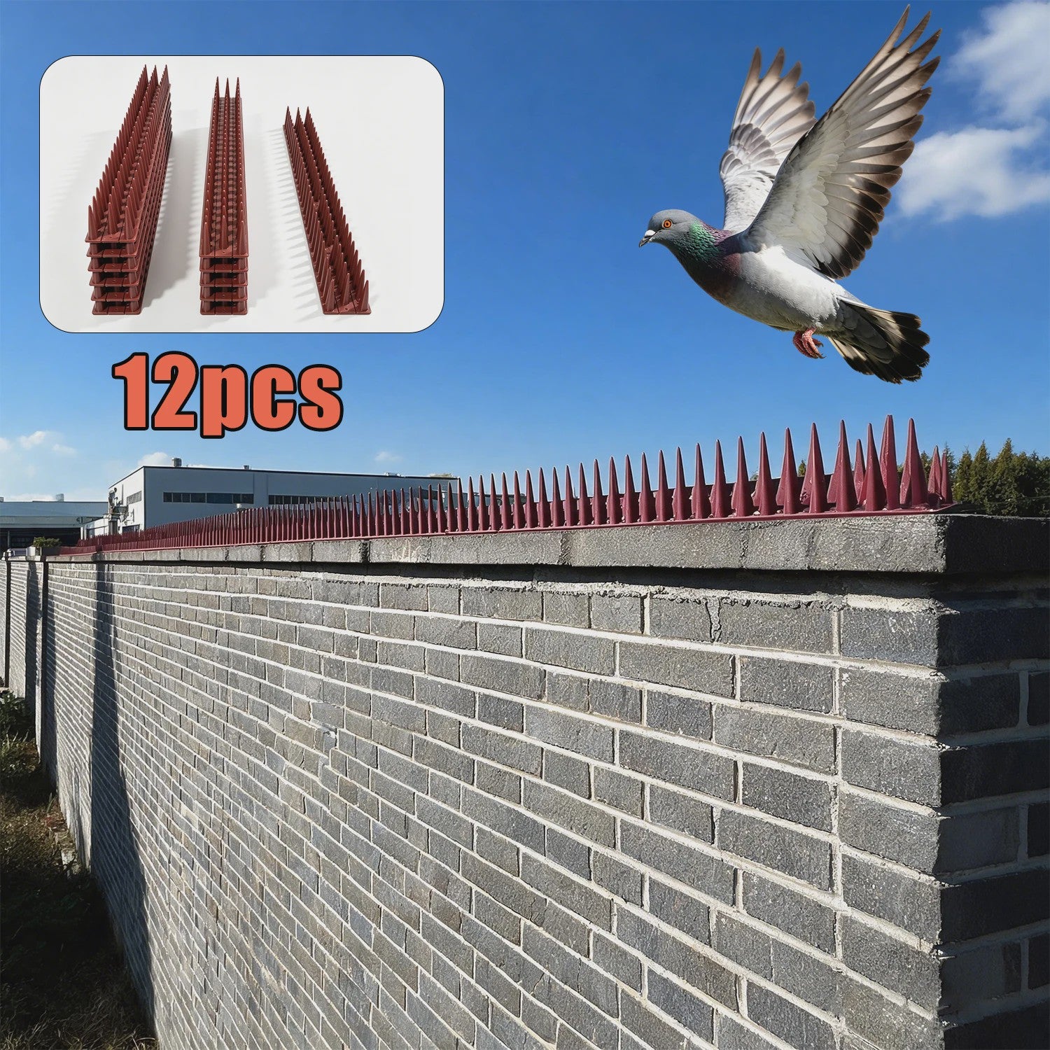 12x Vogelwering Prikkers ABS Kunststof - 50cm Per Stuk, Eenvoudige Installatie, Tegen Duiven, Kraaien, Katten & Eekhoorns