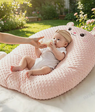 Ergonomisch Baby Voedingskussen - Ultra Zacht, Wasbaar & Rugondersteuning voor Comfortabel Voeden & Minder Spugen