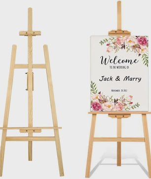 Houten Ezel Standbeeld 150/175 cm - Verstelbaar voor Kunst, Bruiloftsborden & Posters