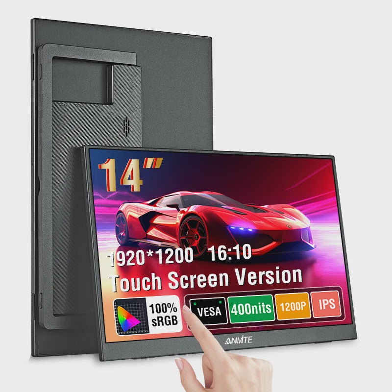 14-inch Draagbare Monitor: Touchscreen Optioneel, 16:10 Beeldverhouding, 400cd/m² Helderheid - Ideaal voor Gaming & Laptops