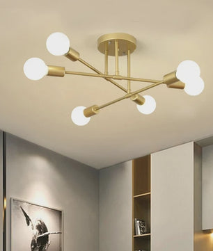 Nordic Stijl Plafondlamp Zwart/Goud - Minimalistische Hanglamp voor Slaapkamer & Woonkamer