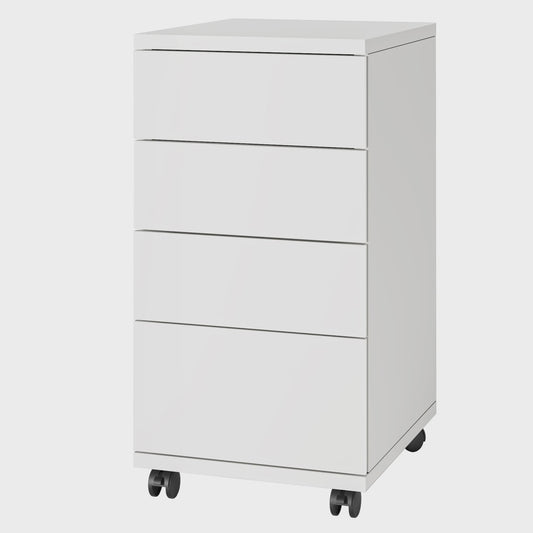 Mobiel Archiefkastje met 4 Lades - Wit - Onder Bureau