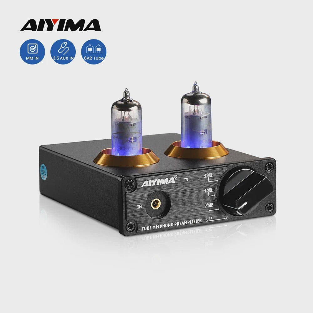 AIYIMA T3 HiFi Vacuum Tube Phono Preamplifier voor Platenspeler