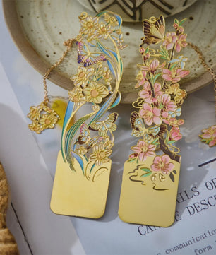 Luxe Metalen Bladwijzers - Retro Chinese Stijl met Bloemen & Vlinders