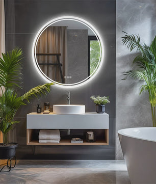 LUVODI Ronde Spiegel 80cm met Slimme LED Verlichting, Dimbaar & Anti-Condens Touchscreen