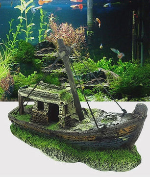 Verlaten Scheepswrak Decoratie voor Aquarium - Uniek Onderwaterlandschap