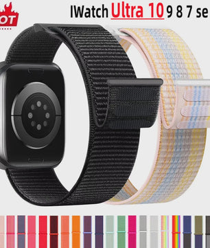Nylon Sportband voor Apple Watch (38-49mm) - Ademend & Verstelbaar met Klittenband