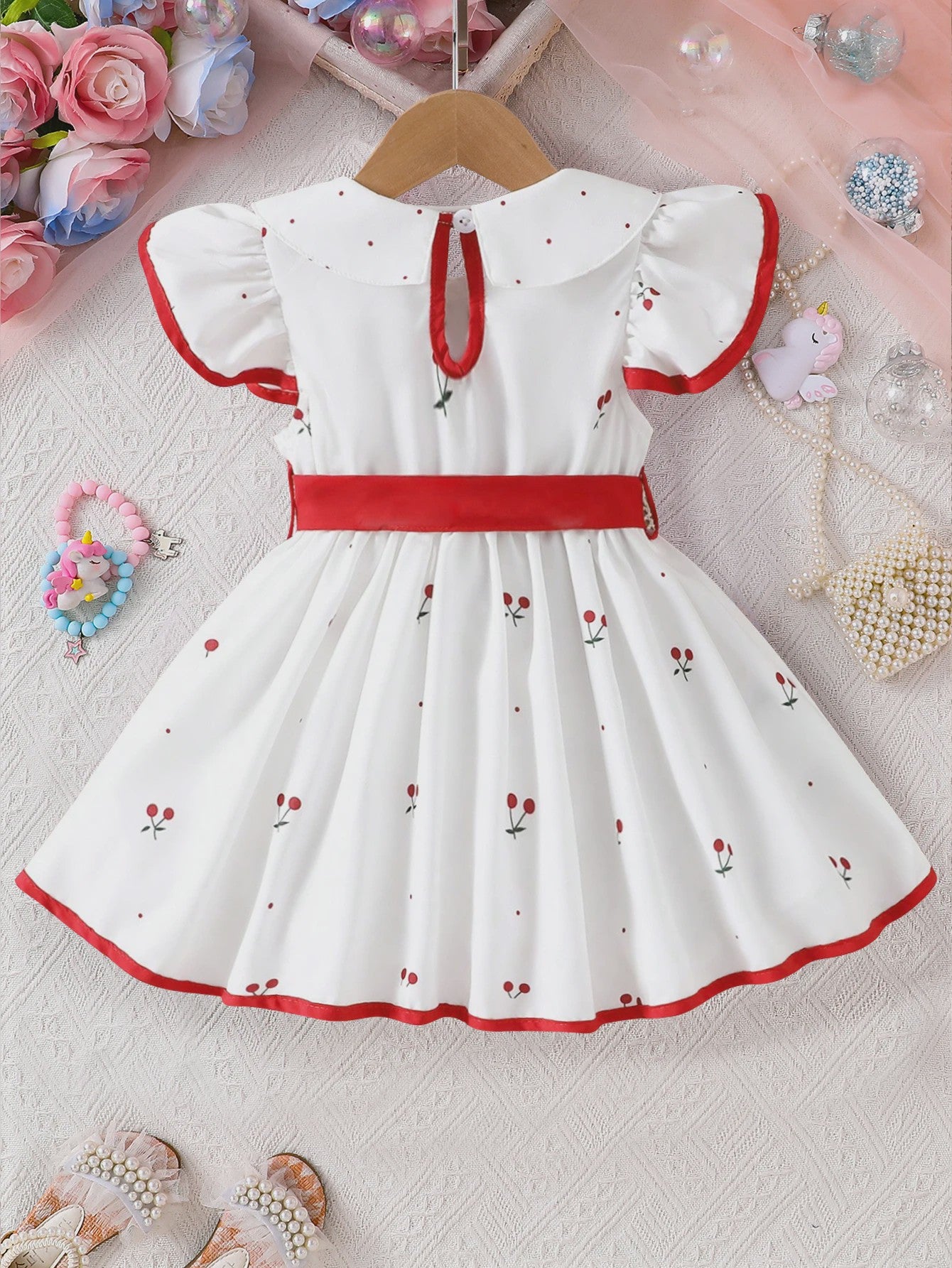 Zomerjurk Baby Meisjes Bloemenprint Kort 0-3 Jaar - Ademende Prinsessenjurk