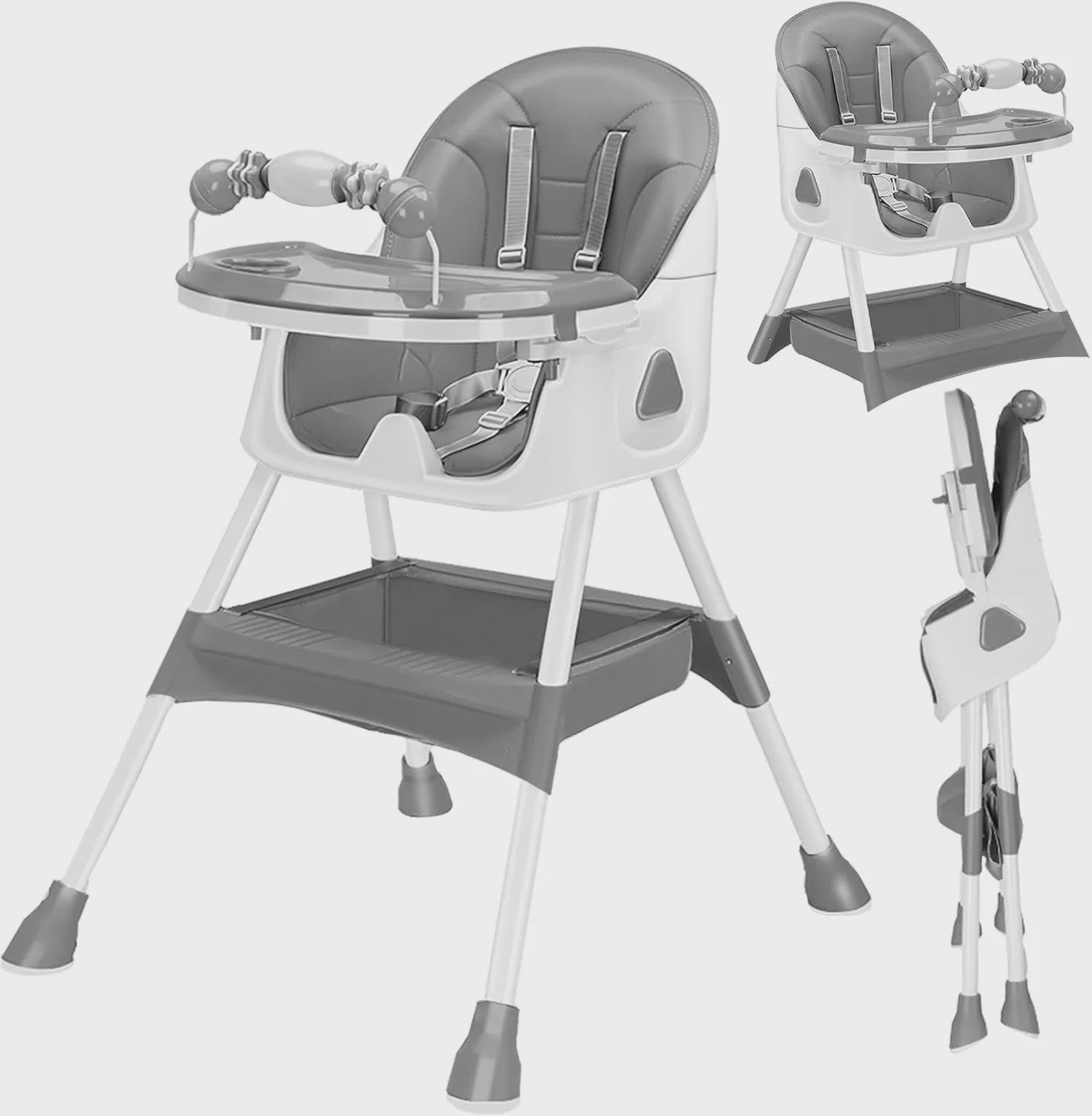 3-in-1 Baby Kinderstoel: Opvouwbaar, Draagbaar & Verstelbaar met Dubbele Plate