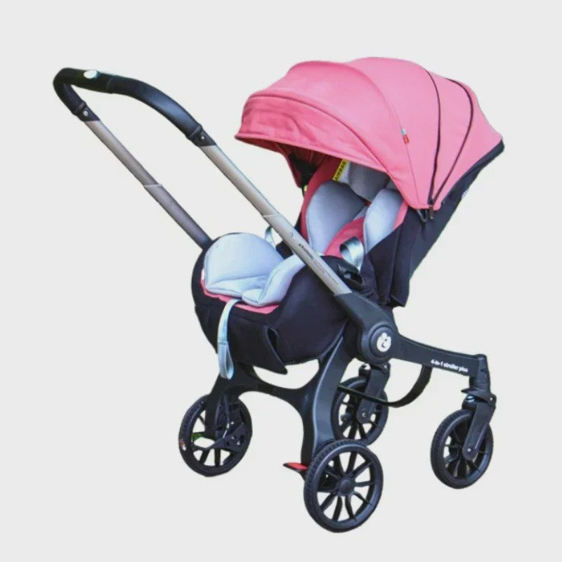 Multifunctionele 4-in-1 Kinderwagen & Reiswieg: Lichtgewicht, Inklapbaar & Hoge Zit
