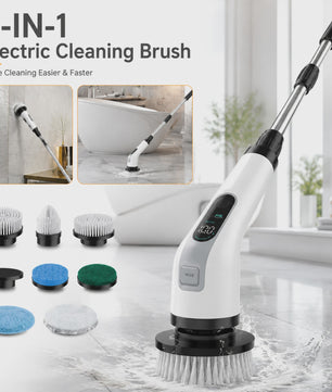 Elektrische Spin Scrubber 8-in-1 met Telescoopsteel en 8 Opzetborstels