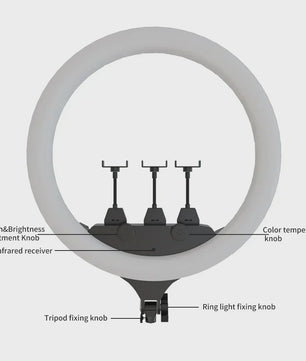 18 Inch Ring Light LED Videolamp met Statief en Telefoonhouder voor YouTube, Selfie & Studio Fotografie