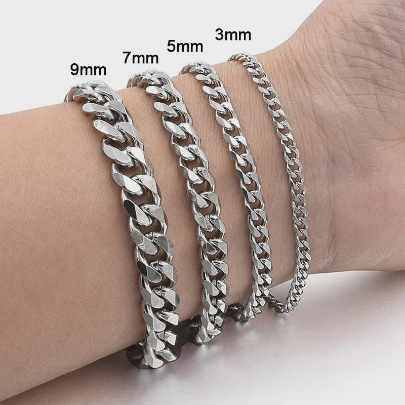 Stijlvolle RVS Cuban Chain Armband voor Heren & Dames - 3-9mm Breed