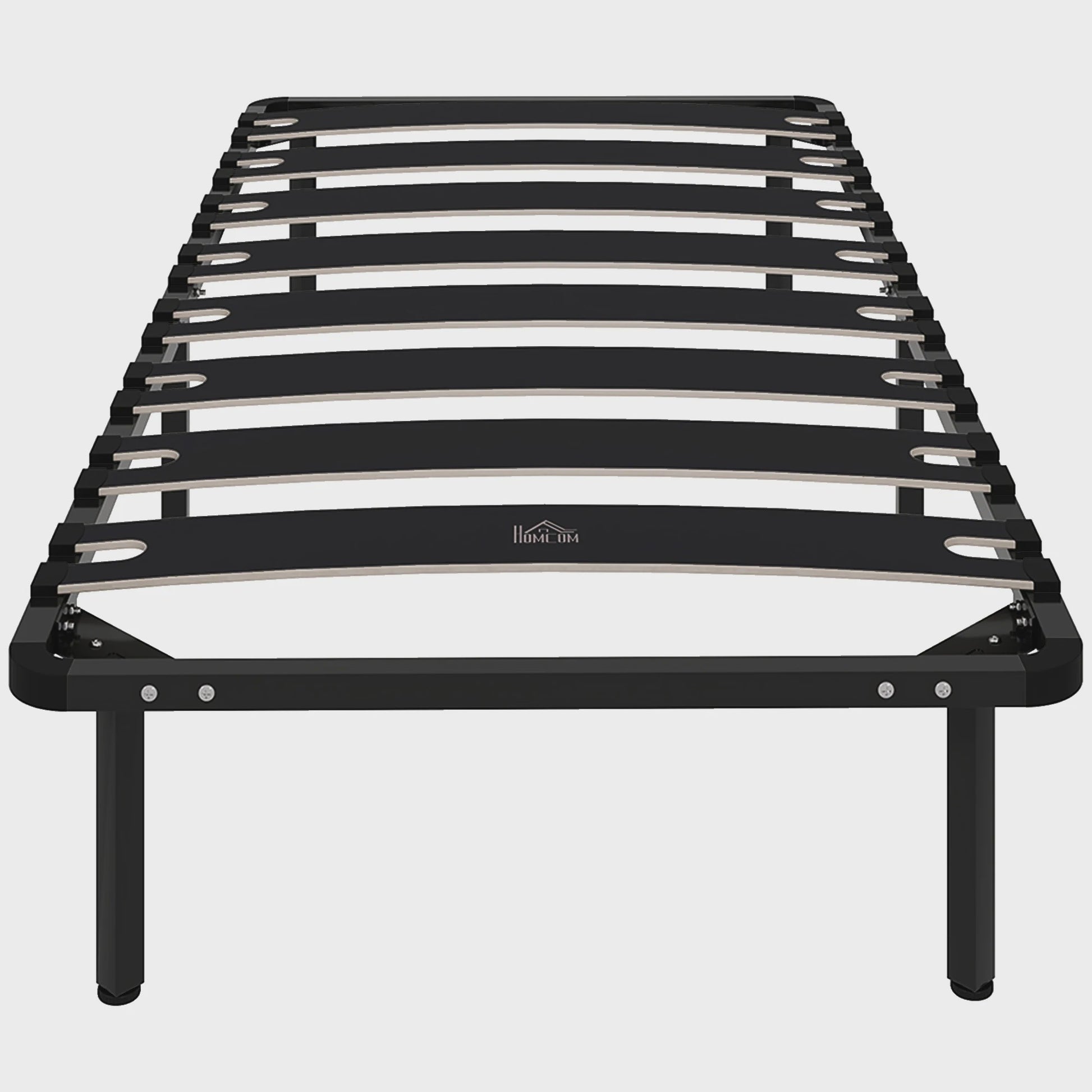 HOMCOM Bedframe 90x190 cm - Stevig Lattenbodem Bed met Opbergruimte
