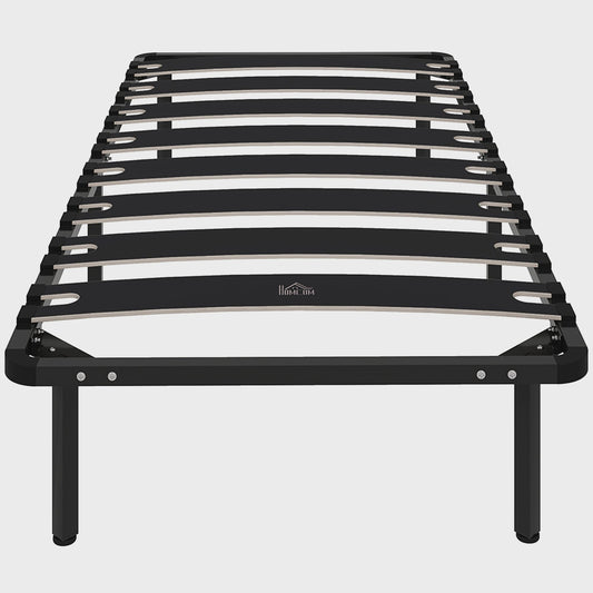 HOMCOM Bedframe 90x190 cm - Stevig Lattenbodem Bed met Opbergruimte