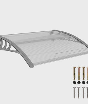 Outsunny Transparante Polycarbonaat Deur- en Raamoverkapping 100x75x23 cm