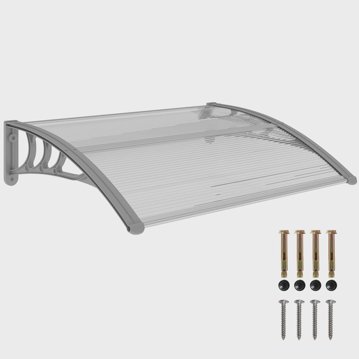 Outsunny Transparante Polycarbonaat Deur- en Raamoverkapping 100x75x23 cm
