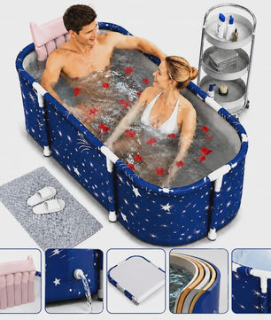 Opvouwbaar Bad voor Volwassenen - Draagbaar Home Spa Bad met Pomp & Kussen - 120cm