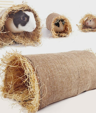 Natuurlijke Gras Tunnel Nest voor Konijnen, Cavia's & Chinchilla's - Speelgoed & Schuilplaats