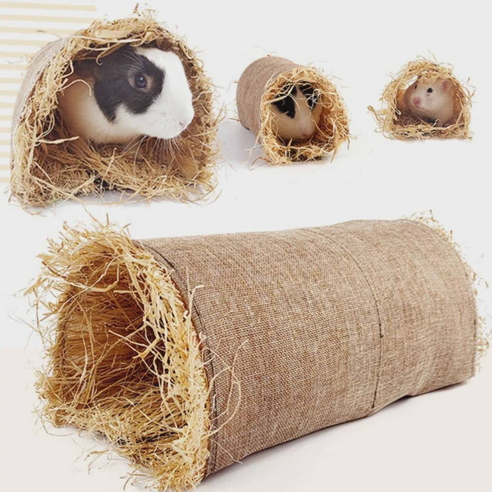 Natuurlijke Gras Tunnel Nest voor Konijnen, Cavia's & Chinchilla's - Speelgoed & Schuilplaats