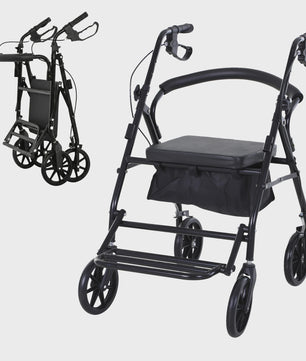 Opvouwbare Rollator met Zitting, Handremmen en Opbergmand - Lichtgewicht & Ergonomisch