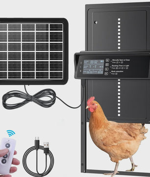 Automatische Kippenhuis Deuropener - Zonne-energie, Afstandsbediening & Sensor