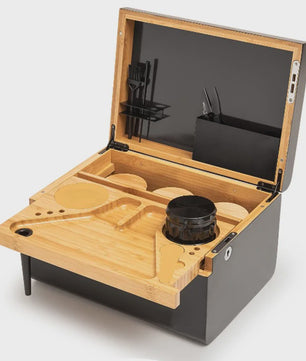 Luxe Houten Opbergdoos met Afneembaar Rolplateau & Geurafsluiting