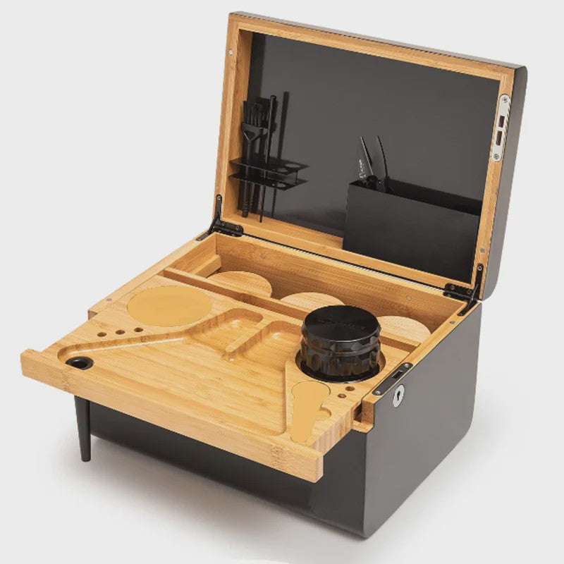 Luxe Houten Opbergdoos met Afneembaar Rolplateau & Geurafsluiting