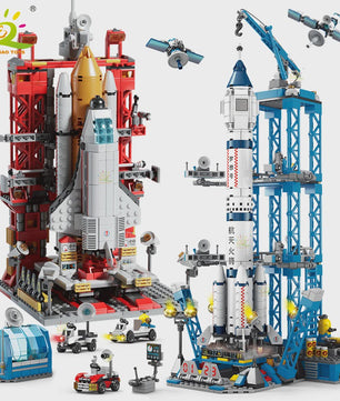HUIQIBAO Ruimtevaart Raket Bouwstenen met Astronaut - Educatief Ruimtevaart Speelgoed