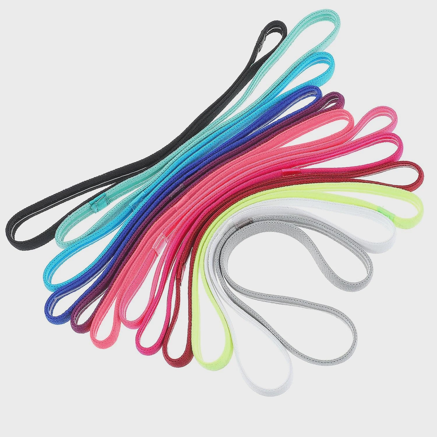 12x Dunne Antislip Sport Hoofdbanden - Elastisch & Comfortabel voor Dames & Heren