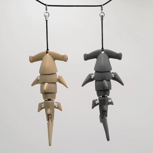 Flexibele Hamerhaai Sleutelhanger - 3D Verstelbare Haai Decoratie