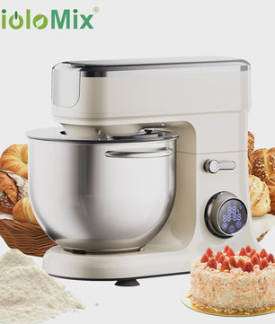BioloMix Keukenmachine 7L - 1200W Krachtig, Met Deegmixer, Garde, Klopper & Gehaktmolen