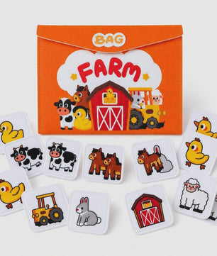 Felt Boerderij Dieren Memory Spel voor Peuters - Educatief en Reisvriendelijk Speelgoed