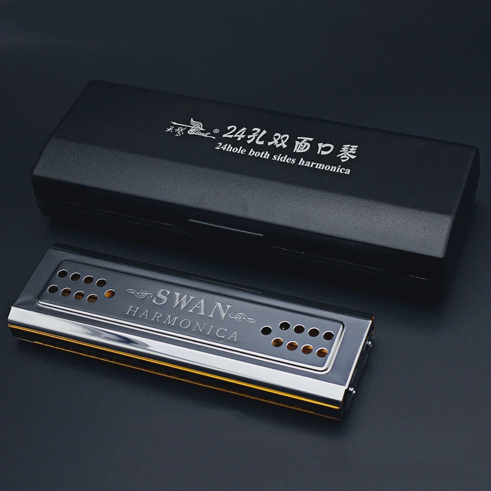 SWAN 24-Gats Tremolo Harmonica - Dubbelzijdig C/G Toets - Muziekinstrument