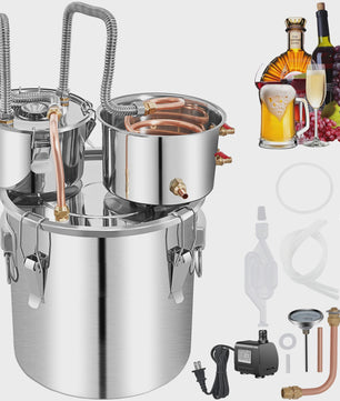 50L RVS Alcohol Distilleerder - Professionele Stookketel voor Whisky, Wijn & Bier
