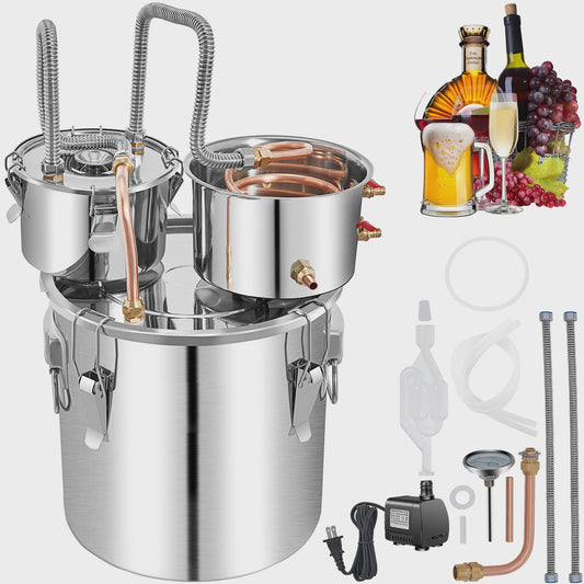 50L RVS Alcohol Distilleerder - Professionele Stookketel voor Whisky, Wijn & Bier