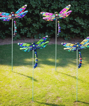 Set van 4 Decoratieve Tuin Vlinders - IJzeren Sierobjecten voor Buiten