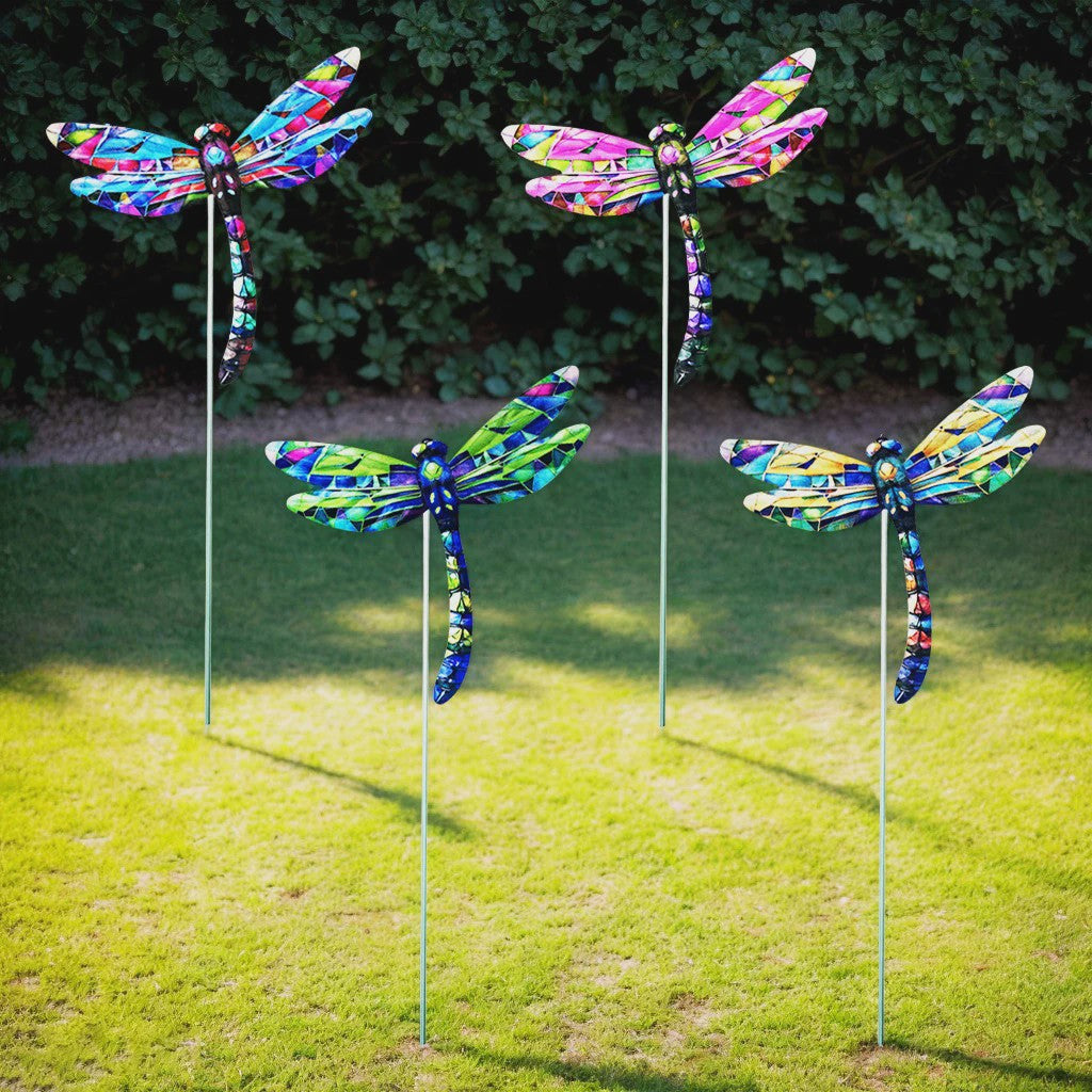 Set van 4 Decoratieve Tuin Vlinders - IJzeren Sierobjecten voor Buiten