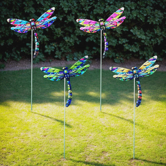 Set van 4 Decoratieve Tuin Vlinders - IJzeren Sierobjecten voor Buiten