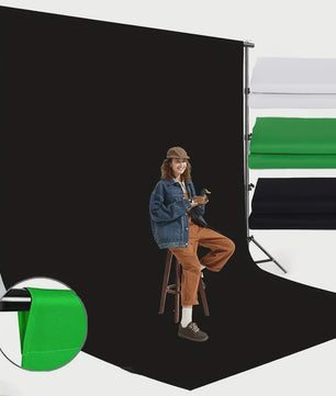 Grote Zwarte, Witte & Groene Achtergronddoeken (Chromakey) - 13x10 & 10x6.6 ft