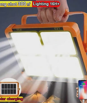 Draagbare Zonne-energie Campinglamp met Statief - Oplaadbaar LED Werklicht voor Noodgevallen