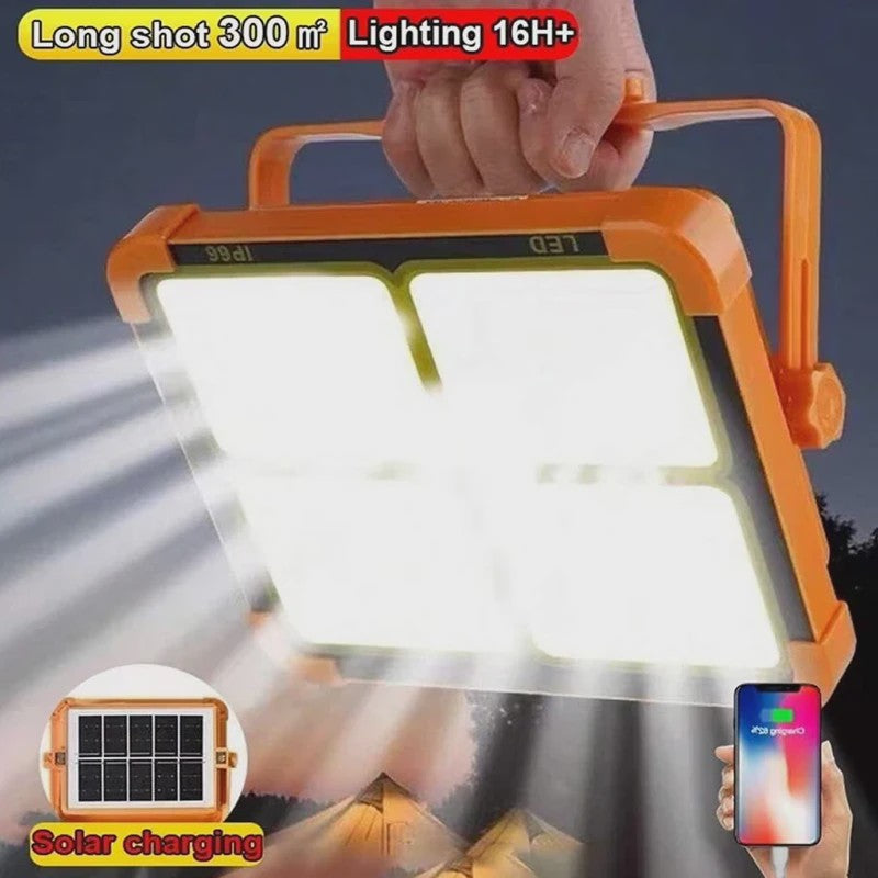Draagbare Zonne-energie Campinglamp met Statief - Oplaadbaar LED Werklicht voor Noodgevallen